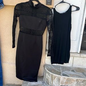 2 little black dresses; both $8